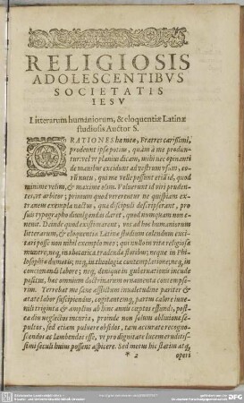 Religiosis Adolescentibus Societatis Jesu
