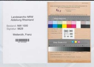 Entnazifizierung Franz Welteroth, geb. 08.02.1898 (Betriebswirt)