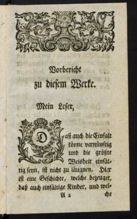 Vorbericht zu diesem Werke.