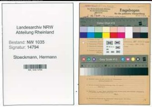 Entnazifizierung Hermann Stoeckmann , geb. 04.03.1883 (Bergarbeiter)