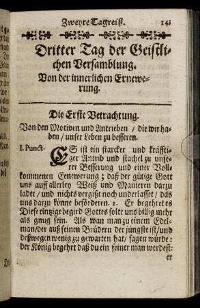 Dritter Tag der Geistlichen Versamblung. Von der innerlichen Erneuerung.