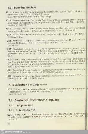 7. Musikleben der Gegenwart