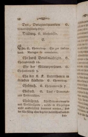 98-126, Ehedispens