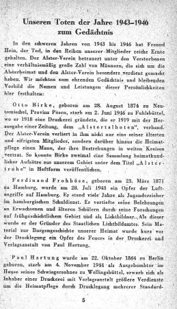 Unseren Toten der Jahre 1943-1946 zum Gedächtnis