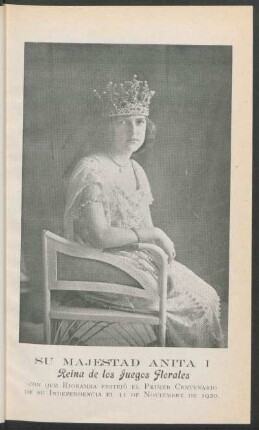 Su Majestad Anita I., Reina de los Juegos Florales
