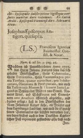 Num 6. ad lin. 3. pag. 25.