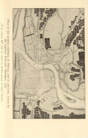 Plan of the present condition of Manila and its environs, drawn by the engineer Feliciano Márquez, 1767