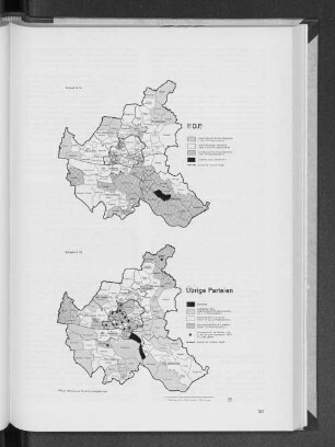 Schaubild 3c: Die Hamburger Stadtteile nach der Veränderung der auf die Parteien entfallenen Stimmenanteile - Bürgerschaftswahl 1978 gegenüber 1974 - F.D.P.