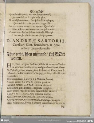 [XXX.] D. Andreae Sartorii ...