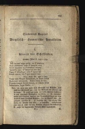 Siebentes Kapitel. Virgilisch - Homerische Parallelen