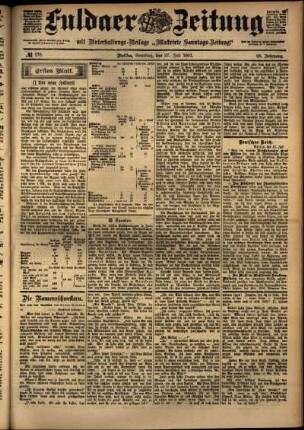 Erste Ausgabe vom Samstag, den 27. Juli 1901.