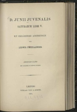 2: D. Junius Juvenalis Saturarum libri V.