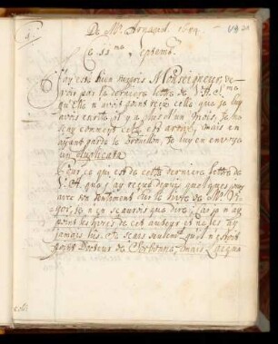 De Mr. Arnaud. 1684. Le ii.me Septemb.