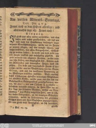 Am vierten Advents-Sonntage. Text. Phil. 4. v. 4.