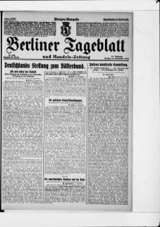 Berliner Tageblatt und Handels-Zeitung, Morgen-Ausgabe