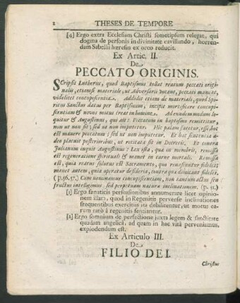 Ex Articulo III. De Filio Dei.