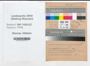 Entnazifizierung Wilhelm Brenner, geb. 18.11.1901 (Bergmann)