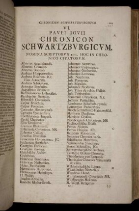 Nomina Scriptorum etc. Hoc In Chronico Citatorum.
