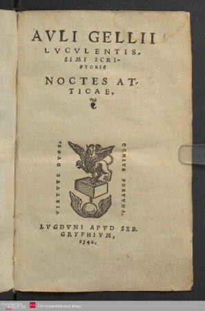 Auli Gellii luculentissimi scriptoris Noctes Atticae