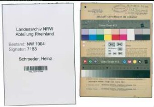 Entnazifizierung Heinz Schroeder , geb. 04.11.1922 (Kaufm.Angestellter)