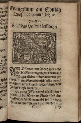Evangelium am Sontag Quasimodogeniti/ Joh. 20.