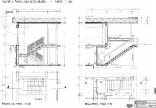 Stuttgart-Zuffenhausen: Neubau Empfangsgebäude, Bautel A, Innen- und Außentreppe Empfangsgeb. Treppen