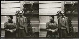 Lugano. Jan Herman Insinger und seine Frau Mariam Mansour Hanna vor dem Hotel Splendide