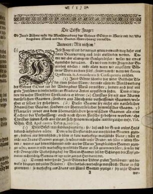 Die Eilffte Frage - Dreyzehende Frage