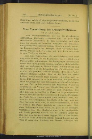 Neue Verwerthung des Arostogenverfahrens
