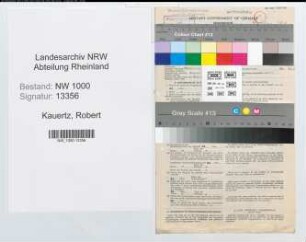 Entnazifizierung Robert Kauertz, geb. 09.04.1902 (Angest.)