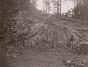 Seiffen, Ahornberg, Basaltbruch, Säulen in Fächerstellung