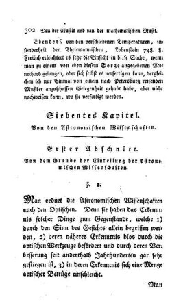 Siebentes Capitel. Von den astronomischen Wissenschaften