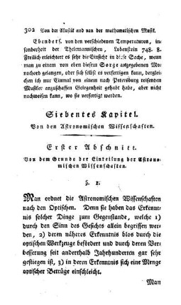 Siebentes Capitel. Von den astronomischen Wissenschaften