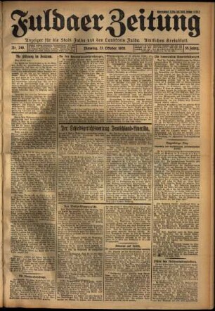Ausgabe vom Dienstag, den 23. Oktober 1928.