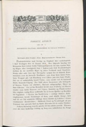 Første Afsnit. 1814-30. I. Monarkiets Politiske, Økonomiske Og Sociale Forhold.
