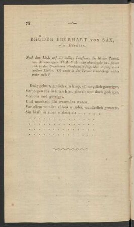 Bruder Eberhart Von Sax, ein Bredier.