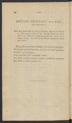 Bruder Eberhart Von Sax, ein Bredier.