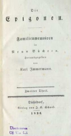 Theil 2: Die Epigonen