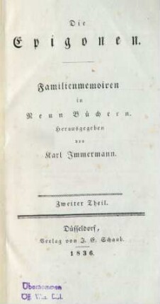 Theil 2: Die Epigonen