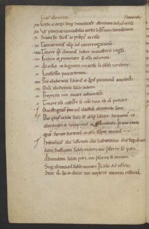 De gradibus humilitatis et superbiae (Capitula)