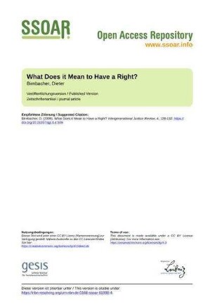 What Does it Mean to Have a Right?
