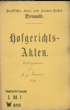 Wistinghausen, Bernd gegen Henrich Meier zu Vinnen - Schuldforderung