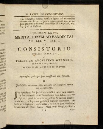 115-127, Sp. 76. De Consistorio