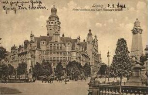 Leipzig: Neues Rathaus und Carl Tauchnitz-Brücke