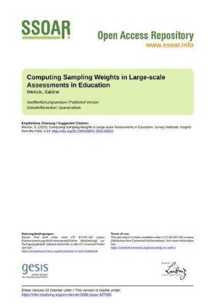 Computing Sampling Weights in Large-scale Assessments in Education