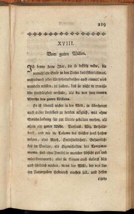 XVIII. Vom guten Willen.