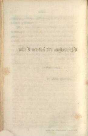 Christenthum und moderne Cultur : Studien, Kritiken und Charakterbilder, [1]. [Grundwerk]
