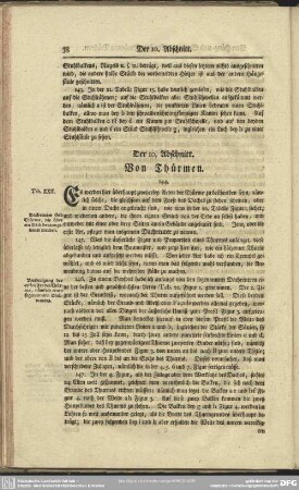 Der 10. Abschnitt. Von Thürmen