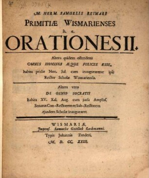 Primitiae Wismarienses