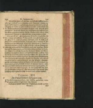 Titulus XVI. De Poena Temere Litigantium.